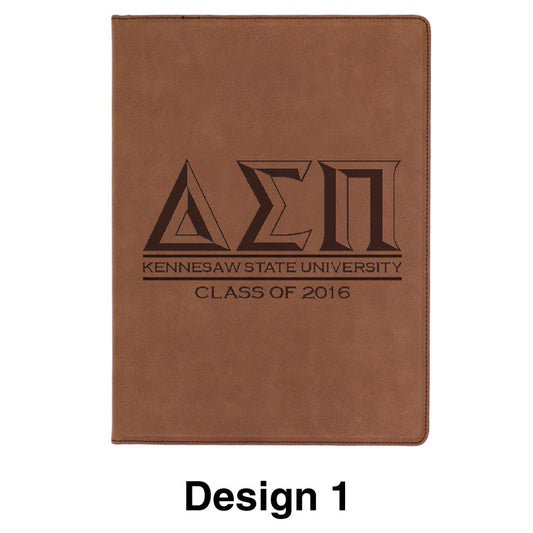 Custom Greek Graduation Leather Portfolio with Notepad - GFT186 - LZR