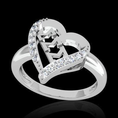 Sigma Sigma Sigma Sorority Heart Ring - GSTC-R002