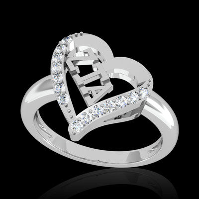 Zeta Tau Alpha Sorority Heart Ring - GSTC-R002