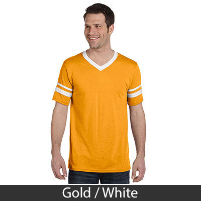 Theta Chi V-Neck Jersey with Striped Sleeves - 360 - TWILL