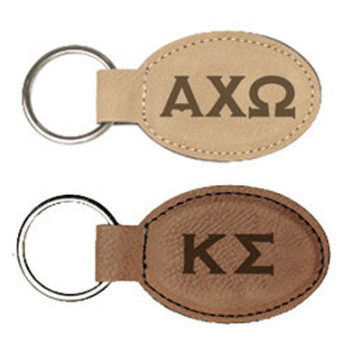 Western Block Initial 'J' Leather Keychain