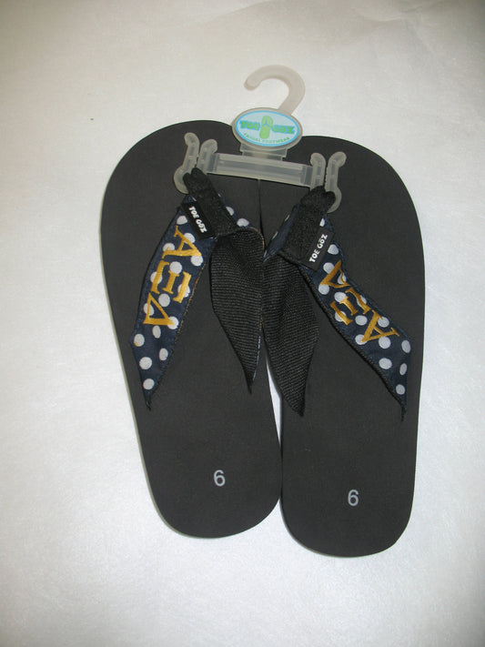 Alpha Xi Delta Polka Dot Toe Goz Flip Flops