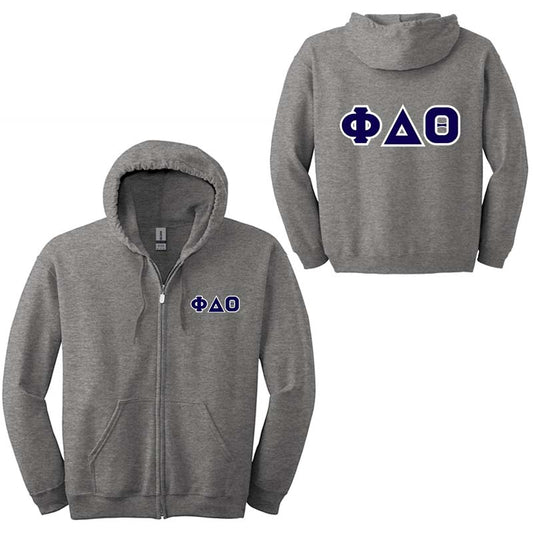 Phi Delta Theta Fraternity Full-Zip Hoodie - G186 - TWILL