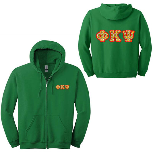 Phi Kappa Psi Fraternity Full-Zip Hoodie - G186 - TWILL