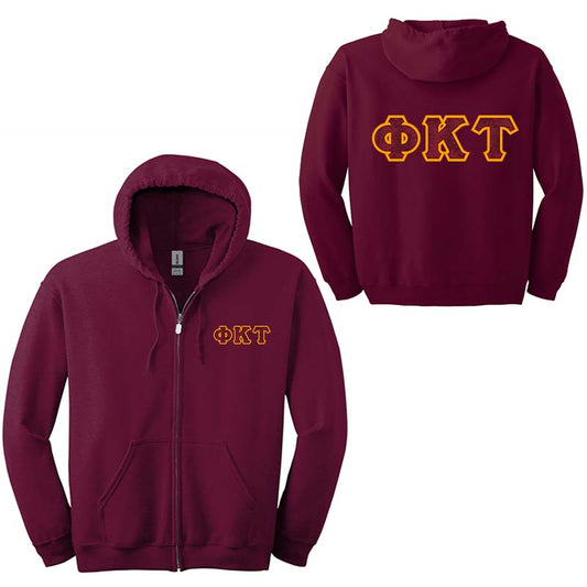 Phi Kappa Tau Fraternity Full-Zip Hoodie - G186 - TWILL