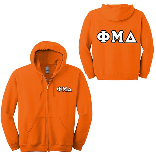 Phi Mu Delta Fraternity Full-Zip Hoodie - G186 - TWILL