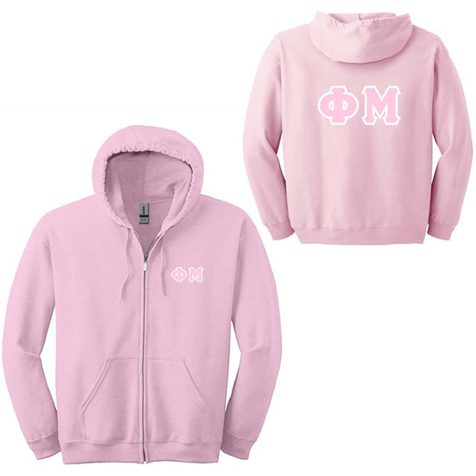 Phi Mu Sorority Full-Zip Hoodie - G186 - TWILL