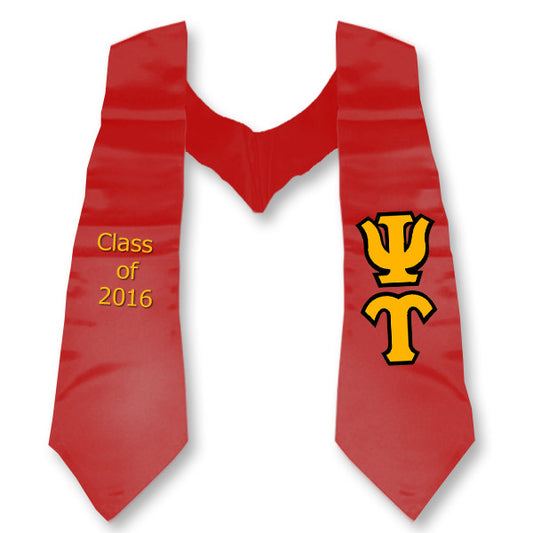 Psi Upsilon Graduation Stole with Twill Letters - TWILL