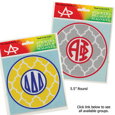 Sorority Quatrefoil Monogram Sticker - Angelus Pacific ap39