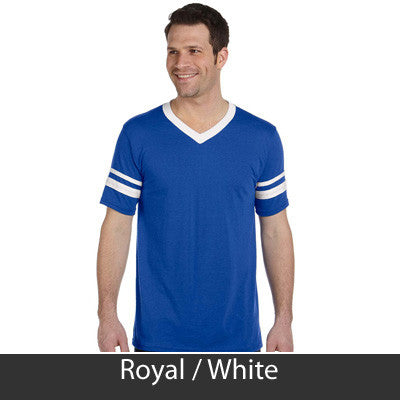 Pi Kappa Phi V-Neck Jersey with Striped Sleeves - 360 - TWILL