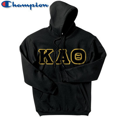 Champion hoodie with outlet gold lettering