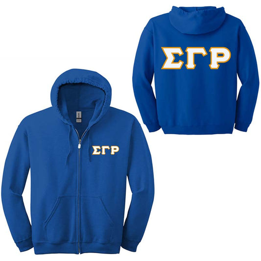 Sigma Gamma Rho Sorority Full-Zip Hoodie - G186 - TWILL