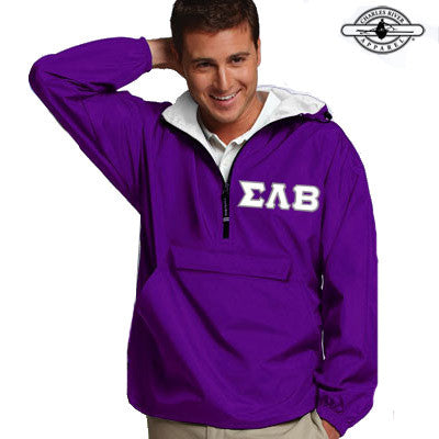 Sigma Lambda Beta Pullover Jacket - Charles River 9905 - TWILL