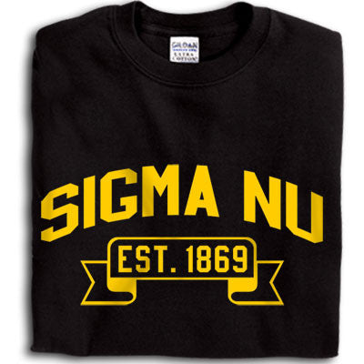 Sigma Nu T-Shirt, Printed Vintage Football Design - G500 - CAD