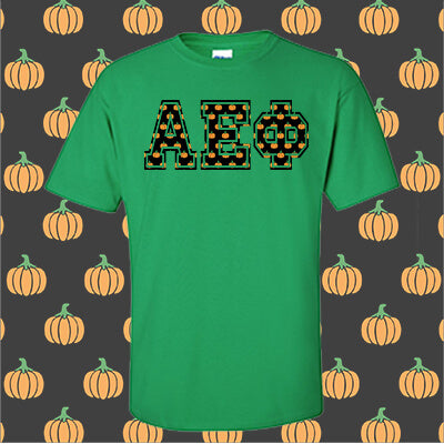 Greek Limited Edition Halloween Pumpkin Lettered T-shirt - Gildan 5000 - DIG