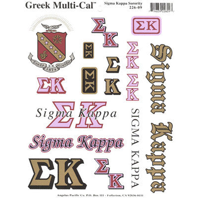 Sigma Kappa Multi-Cal Stickers - Greek Accessories – Something Greek