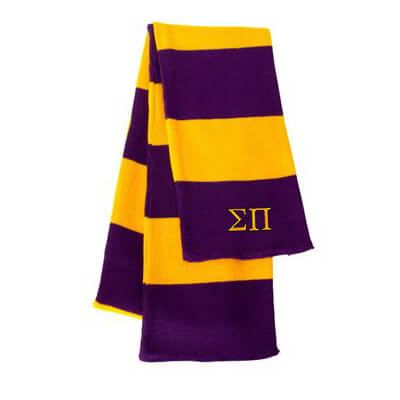 Greek Fraternity Rugby-striped Knit Scarf - Sportsman SP02 - EMB