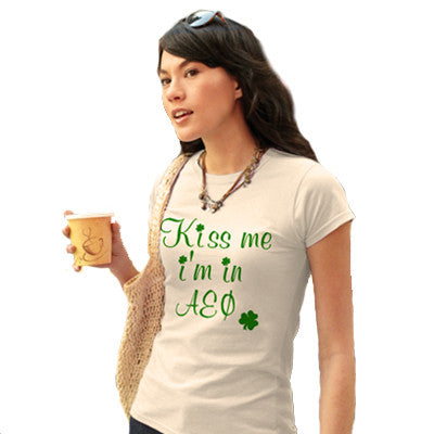 Sorority Ladies' Softstyle Tee, Kiss Me St. Paddys Day Kiss Me Design - Gildan 6400L - CAD