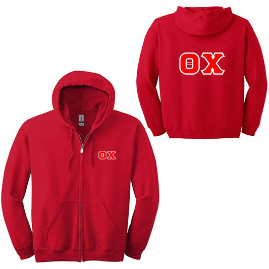 Theta Chi Fraternity Full-Zip Hoodie - G186 - TWILL