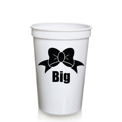 New Big & Little Plastic Stadium Cup with Bow – Something Greek