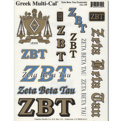 Zeta Beta Tau Multi-Cal Sticker