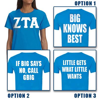 Zeta Tau Alpha Neon Big-Lil Printed Tee - Gildan 500 - CAD