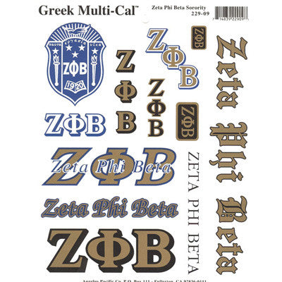 Zeta Phi Beta Multi-Cal Stickers - Greek Accessories – Something Greek