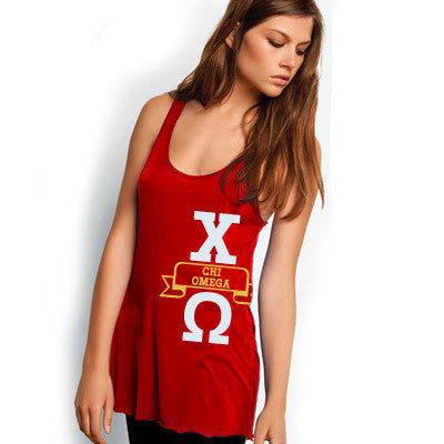 Chi Omega Printed Flowy Bella Tank - Bella B8800 - CAD