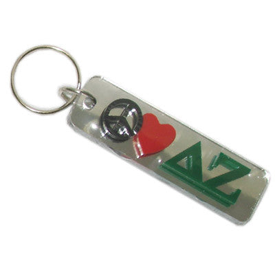 Delta Zeta Peace Love Keychain - Craftique cqPLKC