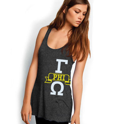 Gamma Phi Omega Printed Flowy Bella Tank - Bella B8800 - CAD