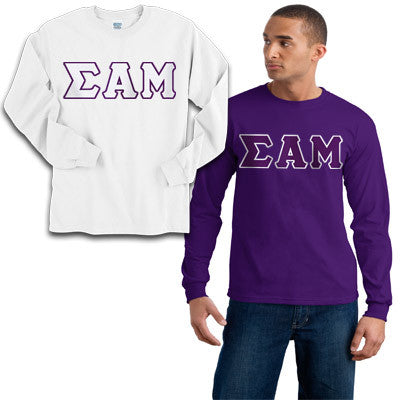 Sigma Alpha Mu Long-Sleeve Shirt, 2-Pack Bundle Deal - Gildan 2400 - TWILL