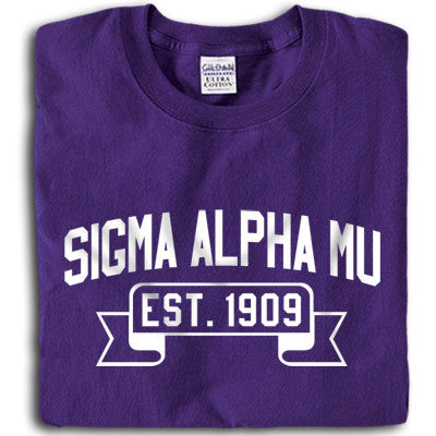 Sigma Alpha Mu T-Shirt, Printed Vintage Football Design - G500 - CAD