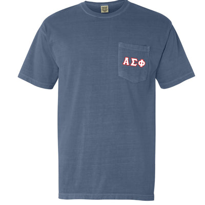 Printed Fraternity Comfort Colors T-Shirt with Pocket - 6030 – Something  Greek