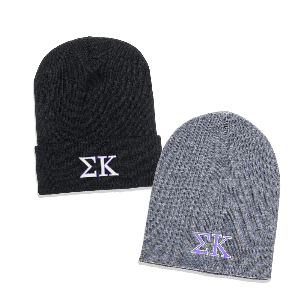 Knit Cuffed Greek and Hat, - - Deal Something – Beanie Sorority 1500/1501 Package EMB