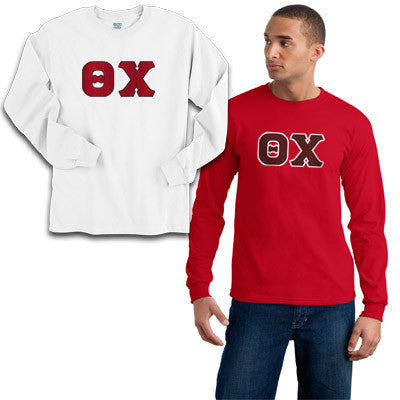 Theta Chi Long-Sleeve Shirt, 2-Pack Bundle Deal - Gildan 2400 - TWILL