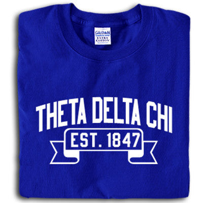 Theta Delta Chi T-Shirt, Printed Vintage Football Design - G500 - CAD