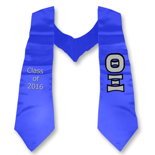 Theta Xi Graduation Stole with Twill Letters - TWILL