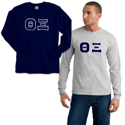 Theta Xi Long-Sleeve Shirt, 2-Pack Bundle Deal - Gildan 2400 - TWILL