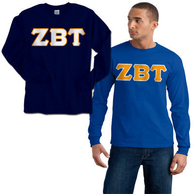 Zeta Beta Tau Long-Sleeve Shirt, 2-Pack Bundle Deal - Gildan 2400 - TWILL